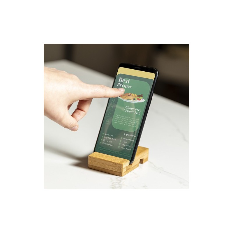 Support de bureau personnalisé en bambou - Delim pas cher Matières : bambou objet promotionnel éco-responsable