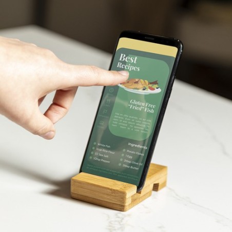 Support de bureau personnalisé en bambou - Delim pas cher Matières : bambou objet promotionnel éco-responsable