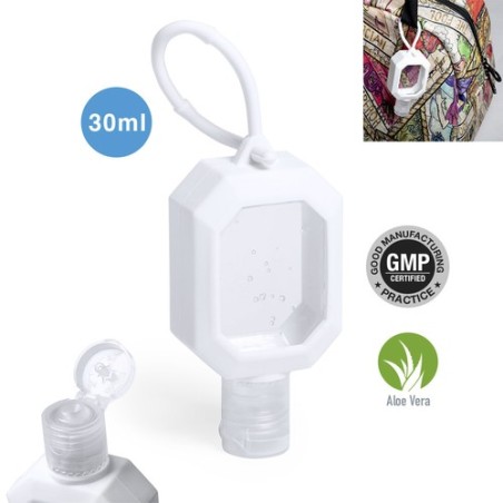 Gel Hydroalcoolique Personnalisé Sécurité Bien-Être Flaix Matières : silicone Couleurs : blanc personnalisable avec votre logo