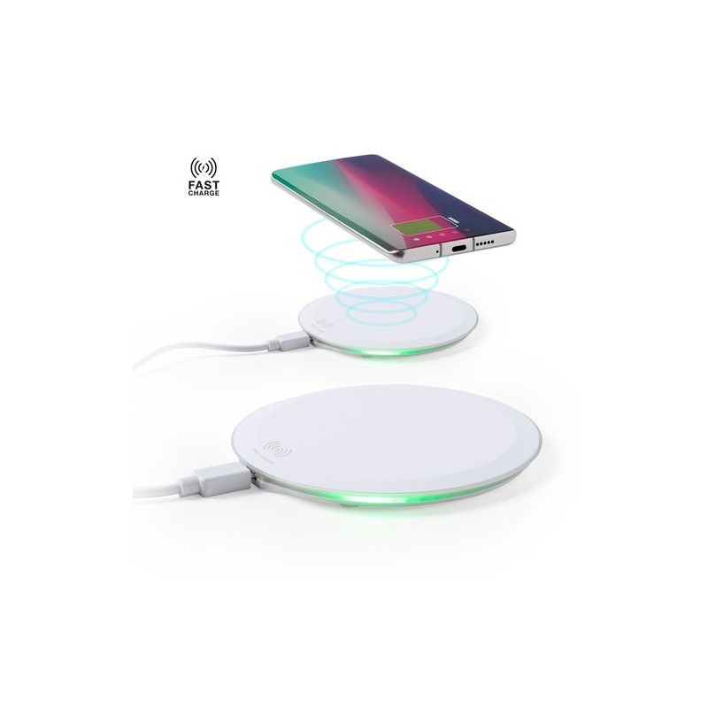 Chargeur Rapide Sans Fil Personnalisé 10W Pas Cher Lumbert Couleurs : blanc personnalisable avec votre logo