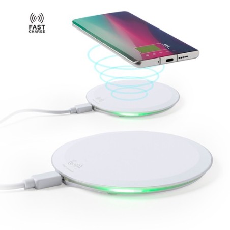 Chargeur Rapide Sans Fil Personnalisé 10W Pas Cher Lumbert Couleurs : blanc personnalisable avec votre logo