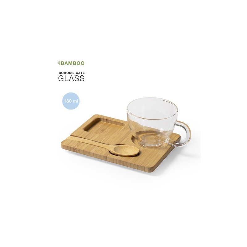 Set Morkel : Mug en verre et bambou