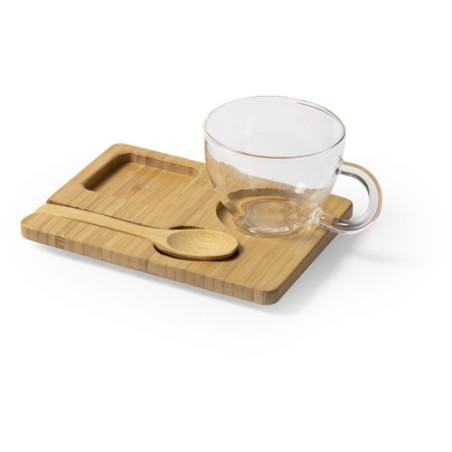 Set Morkel : Mug en verre et bambou