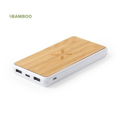 Chargeur Sans Fil Personnalisé Dickens Power Bank Matières : bambou