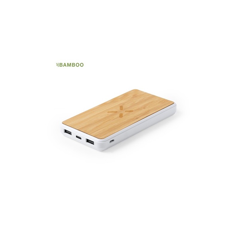 Chargeur Sans Fil Personnalisé Dickens Power Bank Matières : bambou