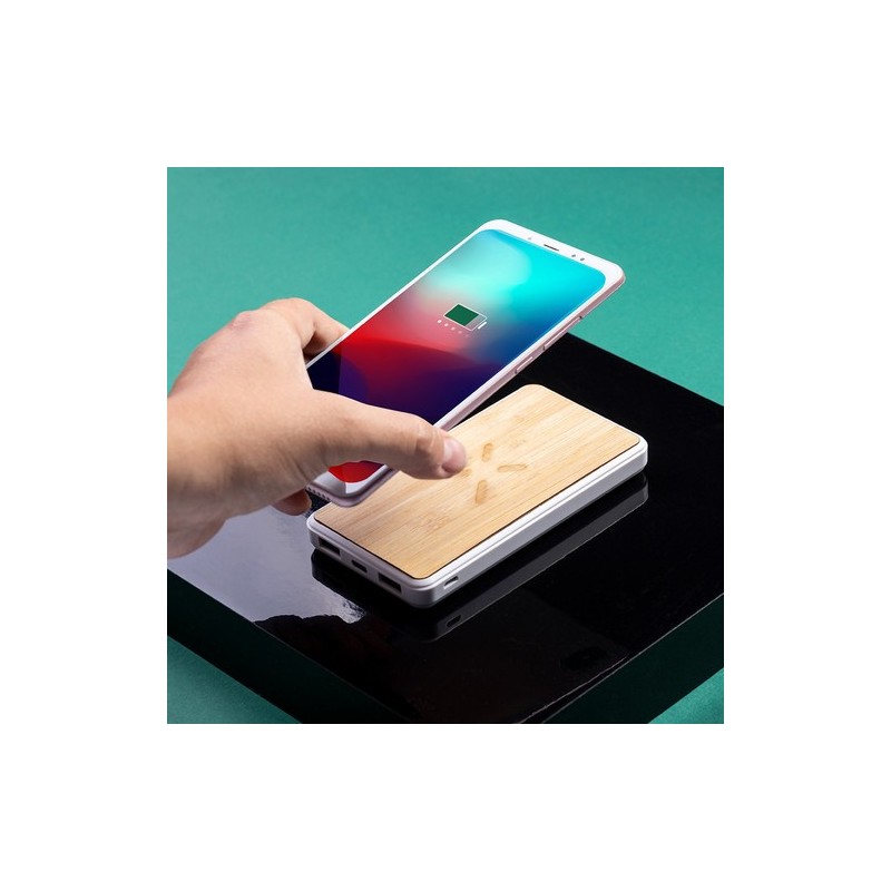 Chargeur Sans Fil Personnalisé Dickens Power Bank Matières : bambou impression haute définition