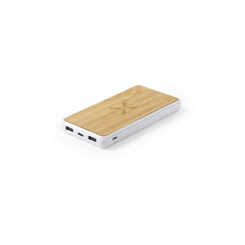 Chargeur Sans Fil Personnalisé Dickens Power Bank Matières : bambou objet promotionnel éco-responsable