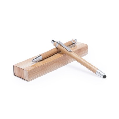 Set de Stylo Publicitaire Personnalisé - Stylo à Bille et Porte-Mines Heleon Matières : bambou