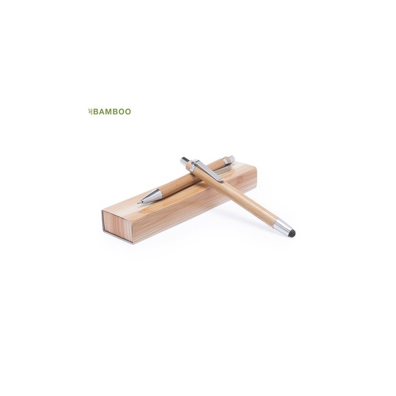 Set de Stylo Publicitaire Personnalisé - Stylo à Bille et Porte-Mines Heleon Matières : bambou personnalisable avec votre logo