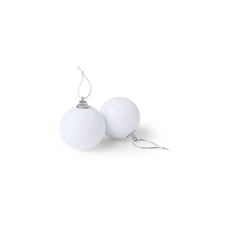 Set d'Ornements de Noël Publicitaires Éco-responsables Boules de Noël Yenkit Couleurs : blanc