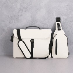 Bandoulière personnalisée pas cher Soplex Matières : PU Couleurs : beige marquage laser ultra précis