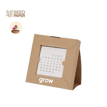 Calendrier de bureau ensemencé personnalisé pas cher Krily Couleurs : naturel personnalisable avec votre logo