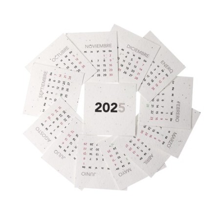Calendrier de bureau ensemencé personnalisé pas cher Krily Couleurs : naturel marquage laser ultra précis