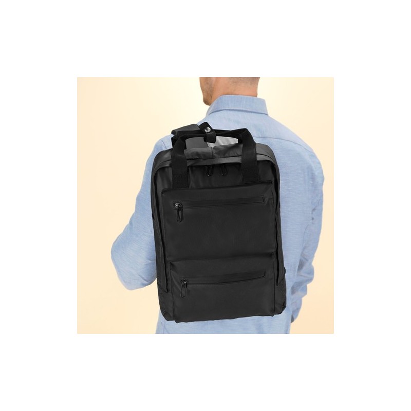 Sac à dos personnalisé pas cher Flipex Matières : PU Couleurs : noir cadeau entreprise pas cher