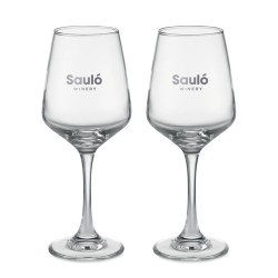 Ensemble de 2 verres à vin personnalisés CHEERS Matières : verre Couleurs : transparent goodies publicitaire événementiel