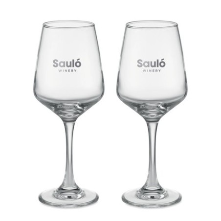 Ensemble de 2 verres à vin personnalisés CHEERS Matières : verre Couleurs : transparent goodies publicitaire événementiel