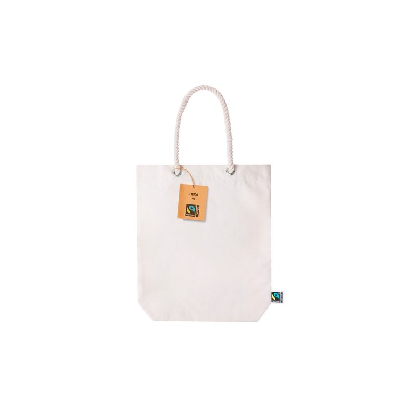 Sac Éthique Personnalisé de Shopping Hexa Fairtrade pas cher Matières : coton Couleurs : naturel