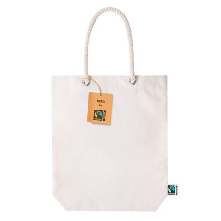 Sac Éthique Personnalisé de Shopping Hexa Fairtrade pas cher Matières : coton Couleurs : naturel