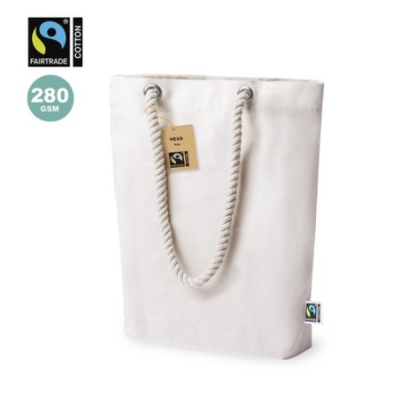 Sac Éthique Personnalisé de Shopping Hexa Fairtrade pas cher Matières : coton Couleurs : naturel personnalisable avec votre logo