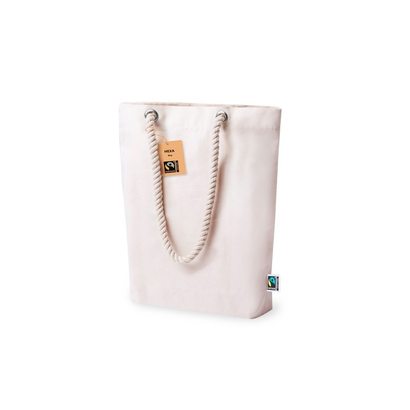 Sac Éthique Personnalisé de Shopping Hexa Fairtrade pas cher Matières : coton Couleurs : naturel cadeau entreprise pas cher
