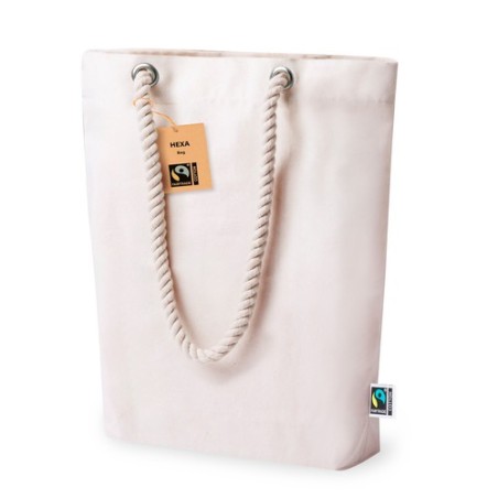 Sac Éthique Personnalisé de Shopping Hexa Fairtrade pas cher Matières : coton Couleurs : naturel cadeau entreprise pas cher