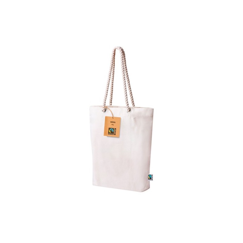 Sac Éthique Personnalisé de Shopping Hexa Fairtrade pas cher Matières : coton Couleurs : naturel goodies publicitaire événementi