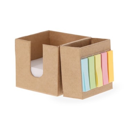 Porte-Crayons Éco-responsable et Porte-Notes Arolax Matières : carton recyclé Couleurs : naturel