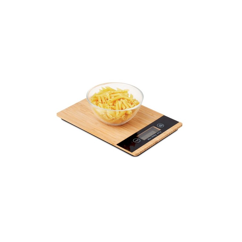 Balance de cuisine  en bambou ABS personnalisée - PRECISE Matières : bambou Couleurs : bois cadeau entreprise pas cher
