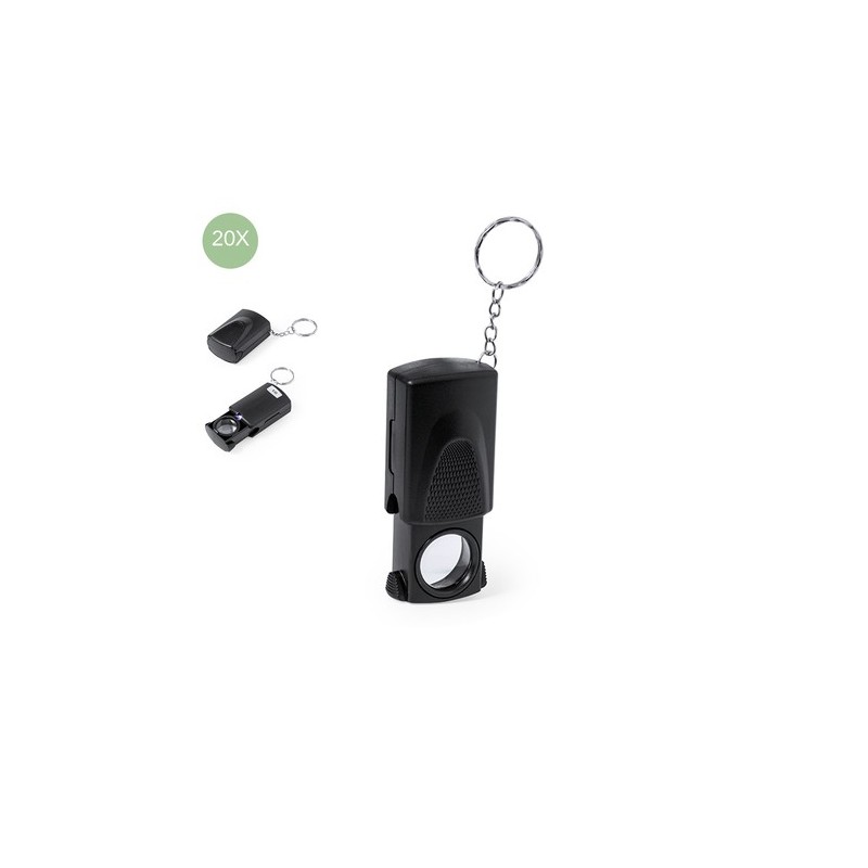 Loupe Porte-Clés Pratique Personnalisée 20X - Kondes Couleurs : noir personnalisable avec votre logo