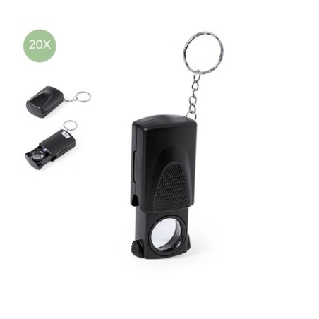 Loupe Porte-Clés Pratique Personnalisée 20X - Kondes Couleurs : noir personnalisable avec votre logo