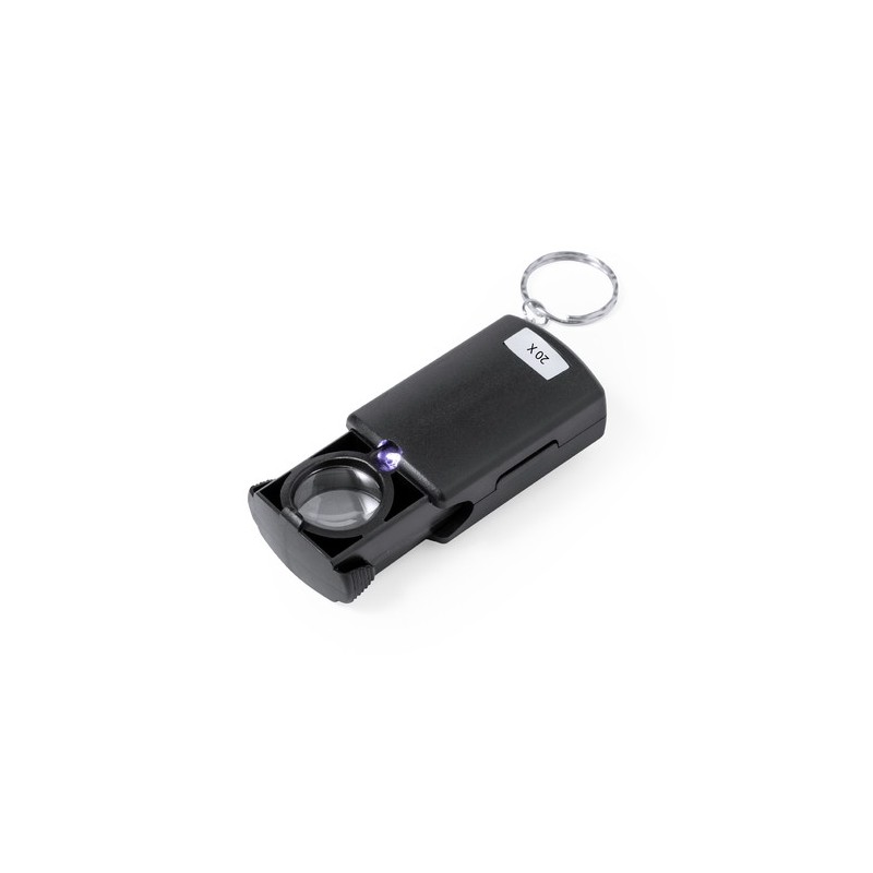 Loupe Porte-Clés Pratique Personnalisée 20X - Kondes Couleurs : noir goodies publicitaire événementiel