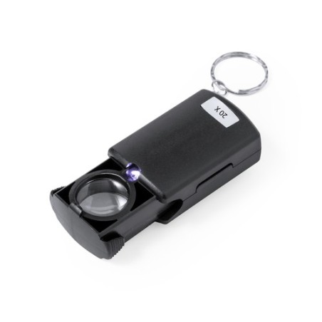 Loupe Porte-Clés Pratique Personnalisée 20X - Kondes Couleurs : noir goodies publicitaire événementiel