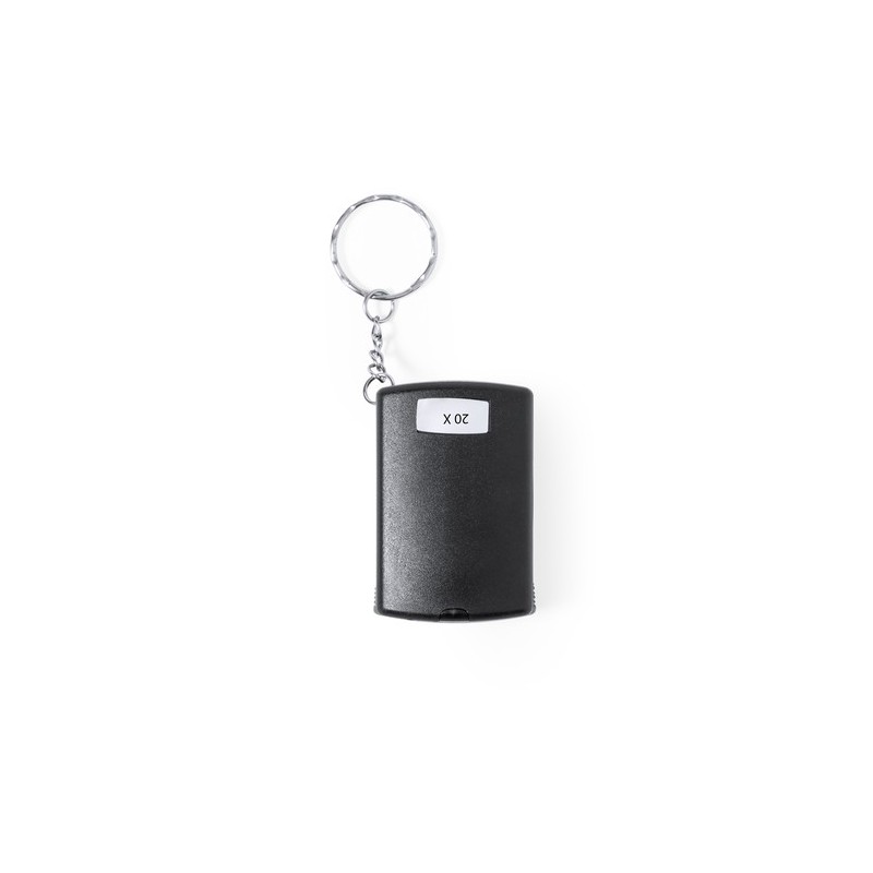 Loupe Porte-Clés Pratique Personnalisée 20X - Kondes Couleurs : noir marquage laser ultra précis