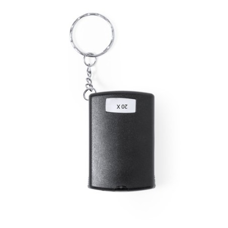 Loupe Porte-Clés Pratique Personnalisée 20X - Kondes Couleurs : noir marquage laser ultra précis