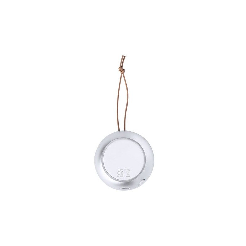 Haut-Parleur Éco-responsable Personnalisé de Qualité à Prix Abordable - Hiwent Matières : bambou Couleurs : argenté objet promot