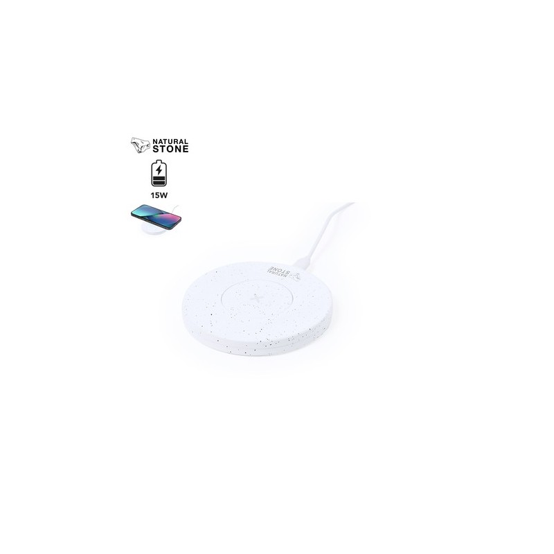 Chargeur Sans Fil Éco-responsable Personnalisé Pas Cher Lukater Matières : ABS Couleurs : blanc personnalisable avec votre logo