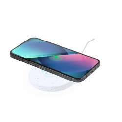 Chargeur Sans Fil Éco-responsable Personnalisé Pas Cher Lukater Matières : ABS Couleurs : blanc goodies publicitaire événementie