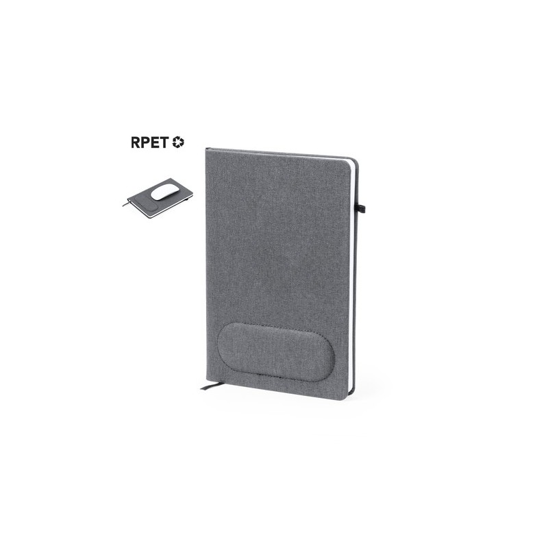 Cahier Éco-responsable et Multifonction de Tapis Souris Staiger Matières : PET recyclé Couleurs : gris personnalisable avec votr