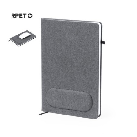 Cahier Éco-responsable et Multifonction de Tapis Souris Staiger Matières : PET recyclé Couleurs : gris personnalisable avec votr