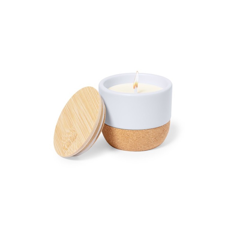 Bougie Personnalisée Aromatique Lin & Vanille - Lavolia cadeau entreprise pas cher