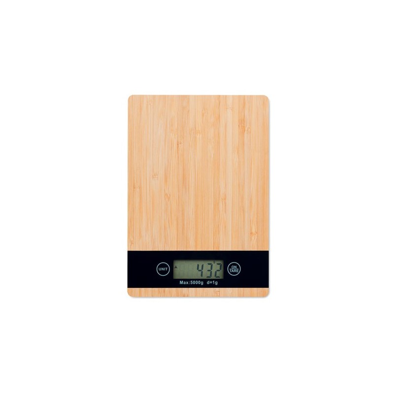 Balance de cuisine  en bambou ABS personnalisée - PRECISE Matières : bambou Couleurs : bois goodies publicitaire événementiel