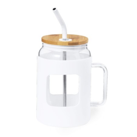 Pot Personnalisé Publicitaire Jacin Matières : bambou Couleurs : blanc accessoire événementiel unique