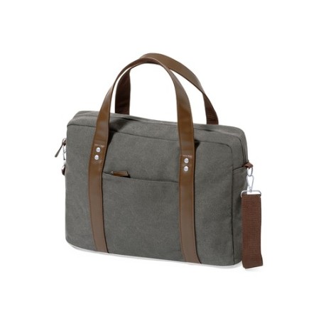 Sacoche d'Entreprise Personnalisée - Porte-Documents Tramez Matières : toile Couleurs : gris