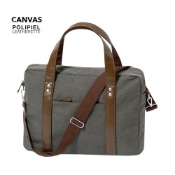 Sacoche d'Entreprise Personnalisée - Porte-Documents Tramez Matières : toile Couleurs : gris 2
