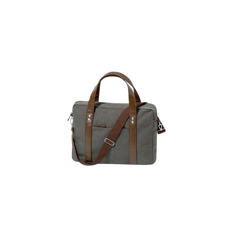 Sacoche d'Entreprise Personnalisée - Porte-Documents Tramez Matières : toile Couleurs : gris cadeau entreprise pas cher