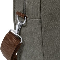 Sacoche d'Entreprise Personnalisée - Porte-Documents Tramez Matières : toile Couleurs : gris marquage laser ultra précis