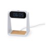 Horloge Multifonction Personnalisée Éco-responsable avec Chargeur et Lampe Darret Matières : bambou Couleurs : blanc