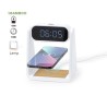 Horloge Multifonction Personnalisée Éco-responsable avec Chargeur et Lampe Darret Matières : bambou Couleurs : blanc personnalis
