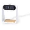 Horloge Multifonction Personnalisée Éco-responsable avec Chargeur et Lampe Darret Matières : bambou Couleurs : blanc personnalis