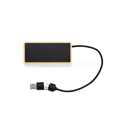 Hub en Bambou Personnalisable avec Port USB - Ginger Matières : bambou 2